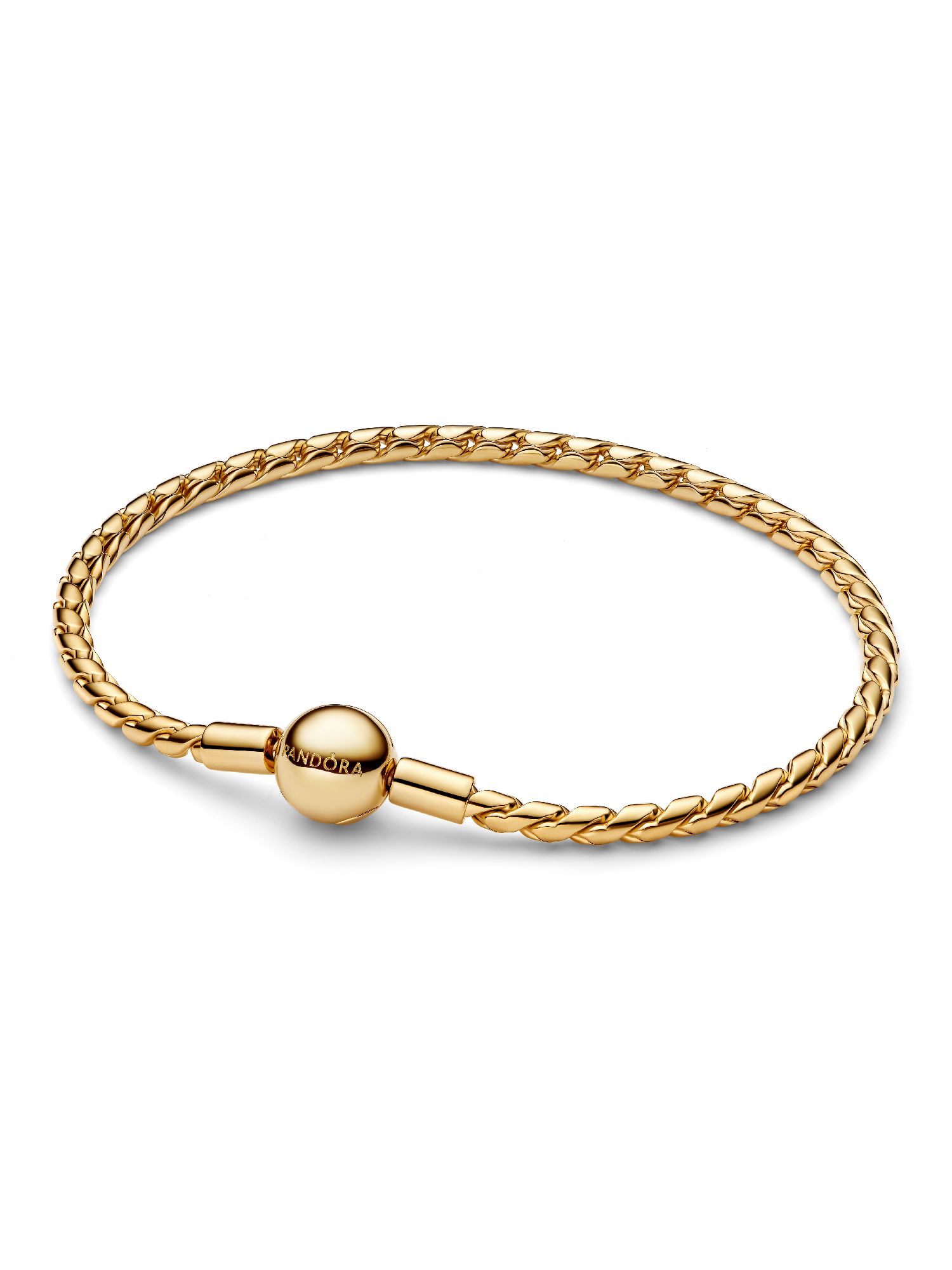 Bracelet Maille Chevron Fermoir Rond Doré