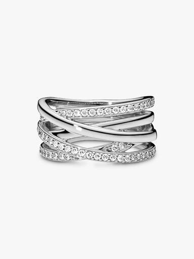 Bague Scintillante & Lignes Polies