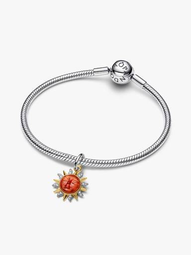 Charm Pendant Soleil et Tourbillons Bimatière