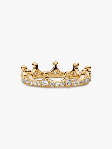 Bague Couronne Étincelante Transparente