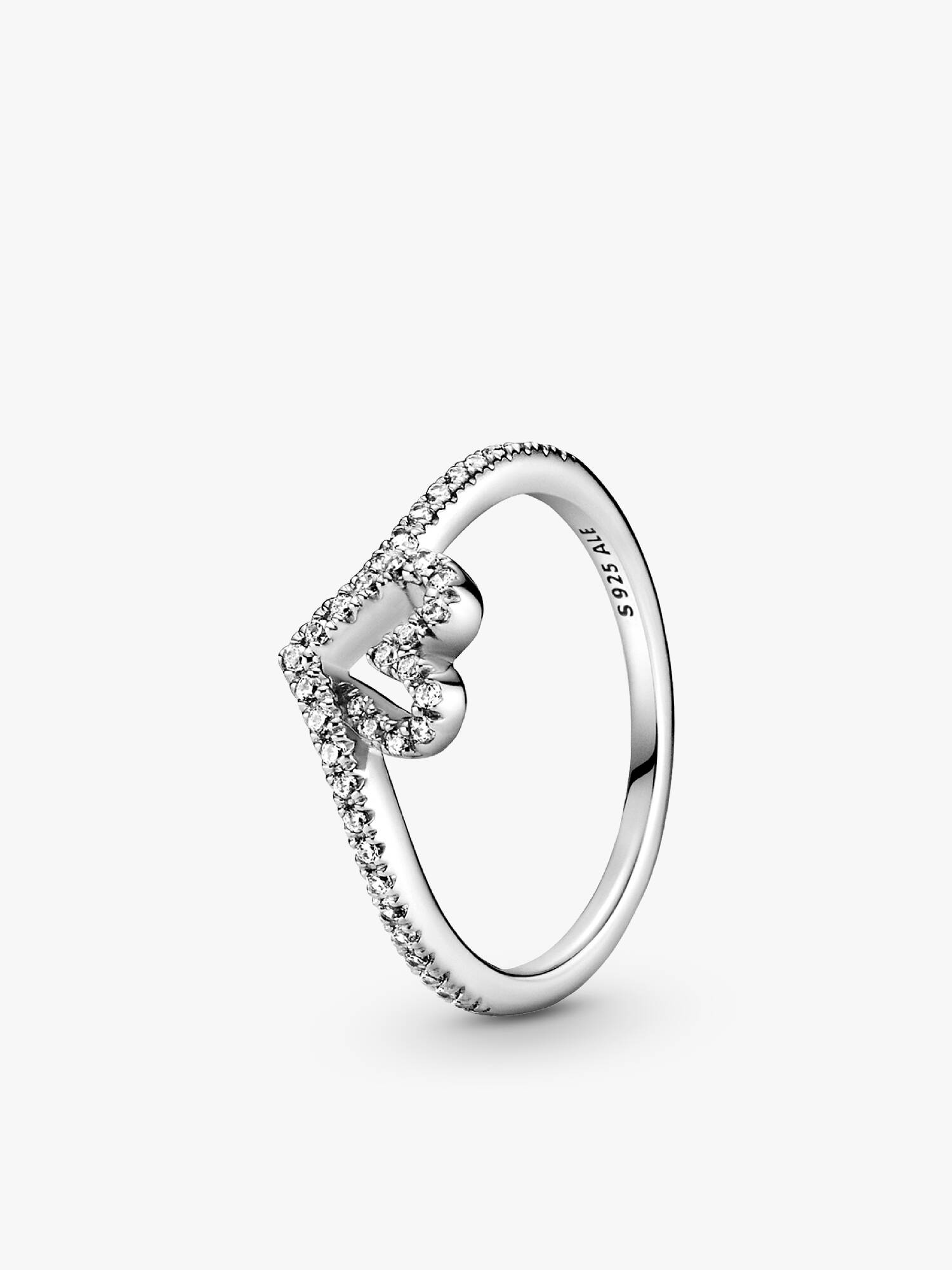 Bague Cœur Chevron Scintillante