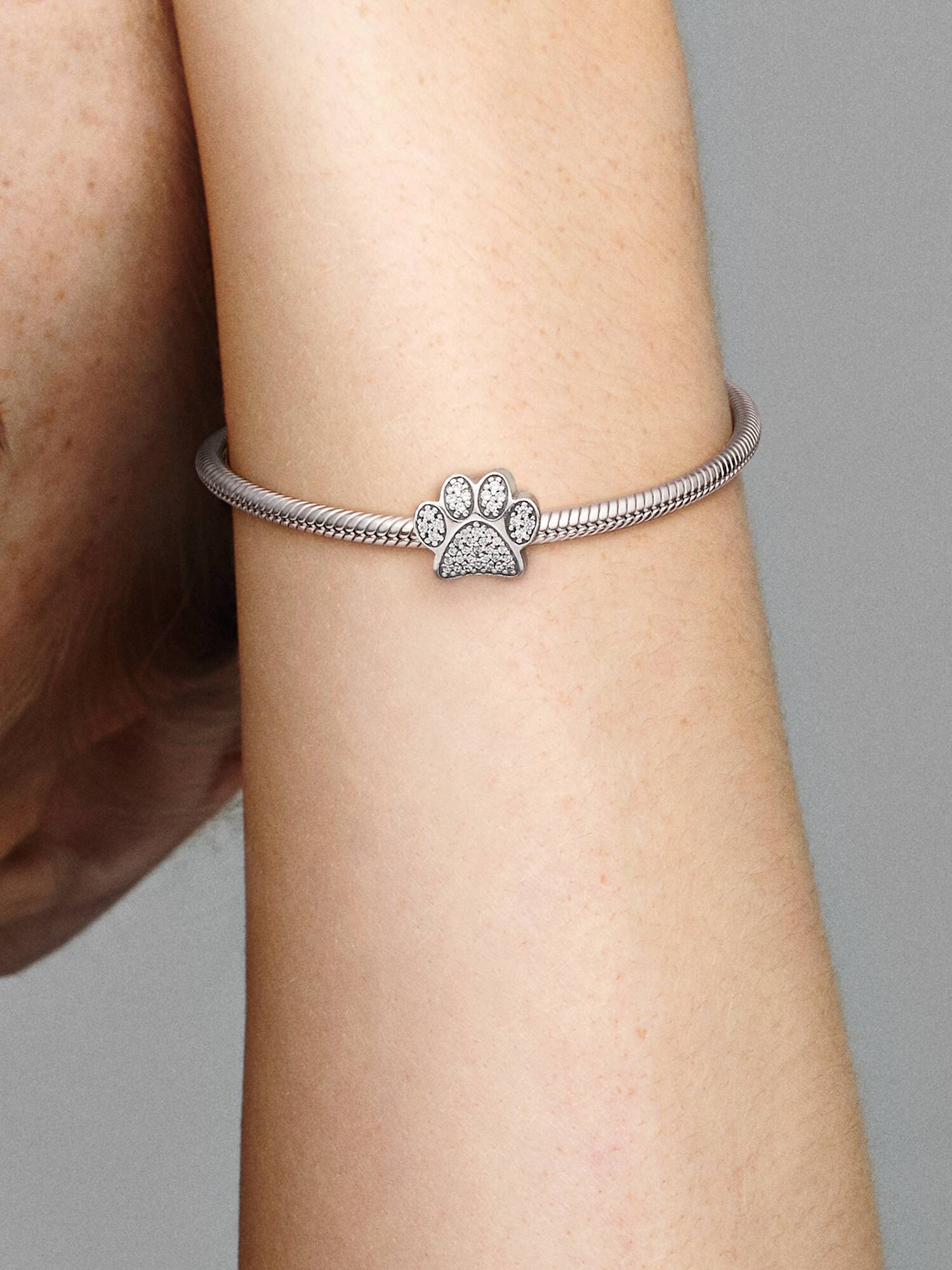 Charm Empreinte de Patte Scintillant
