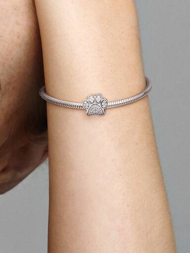 Charm Empreinte de Patte Scintillant