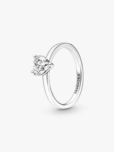 Bague Solitaire Cœur Scintillant