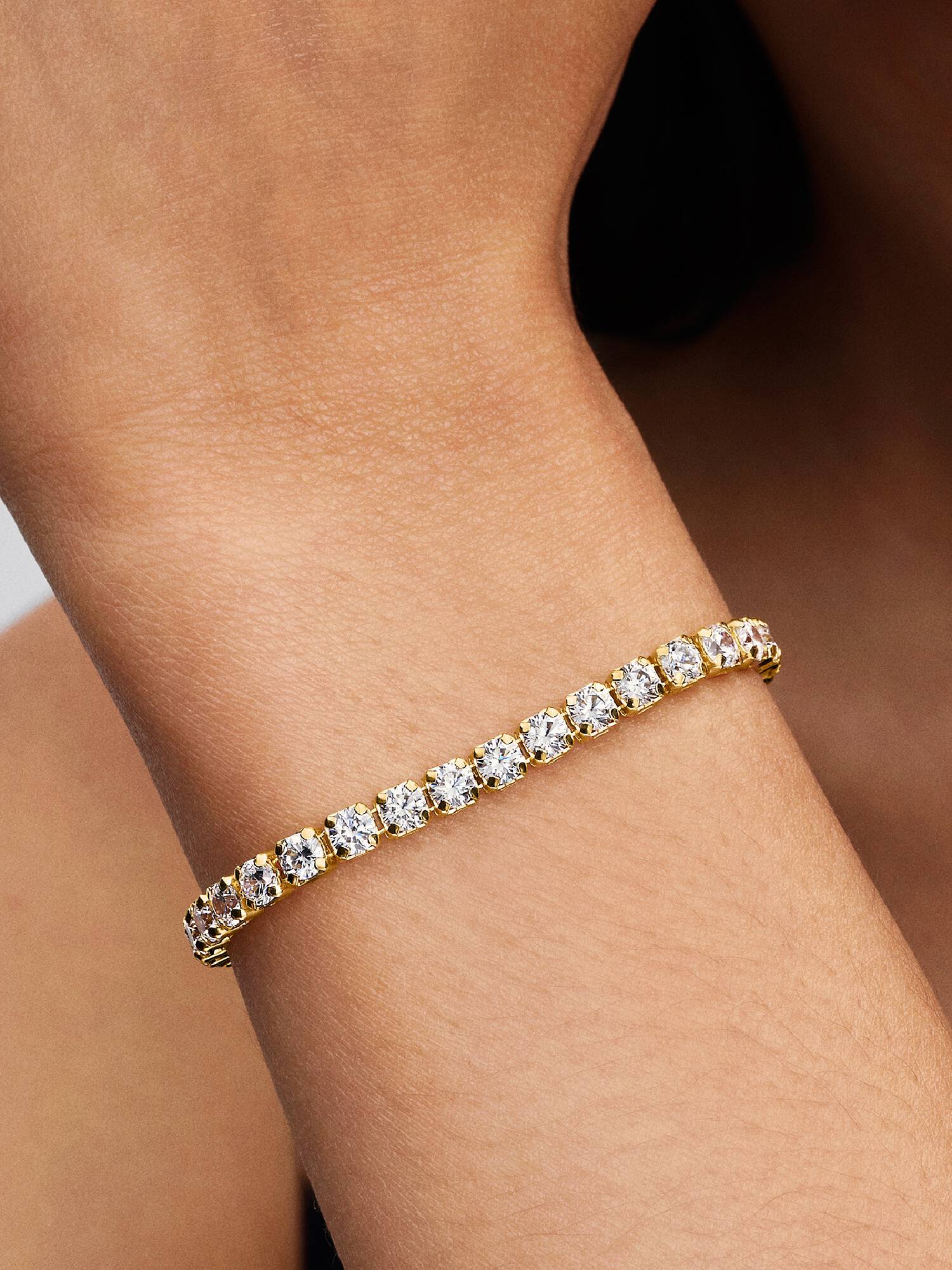 Bracelet Rivière Audacieux Scintillant Doré
