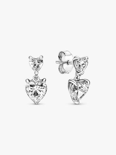 Clous d'Oreilles Scintillants Cœur Double