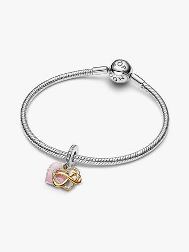 Charm Pendant Cœur Infini Scintillant