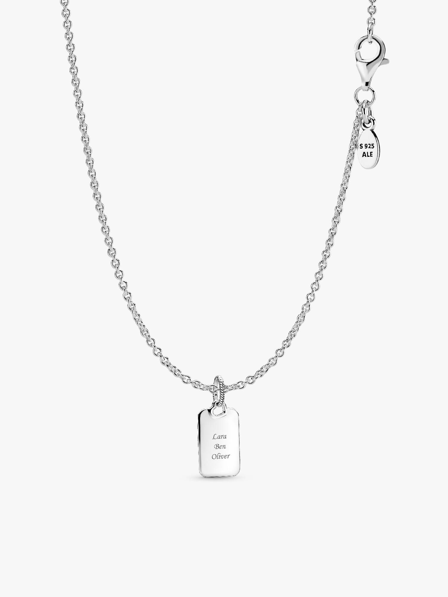 Collier Composé Argent Pendentif Rectangulaire Gravable