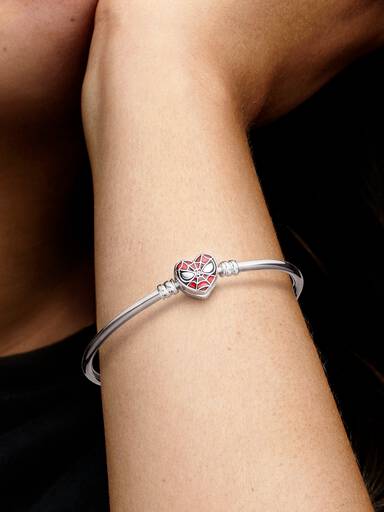 Bracelet Jonc Marvel Pandora Moments Fermoir Masque de Spider-Man