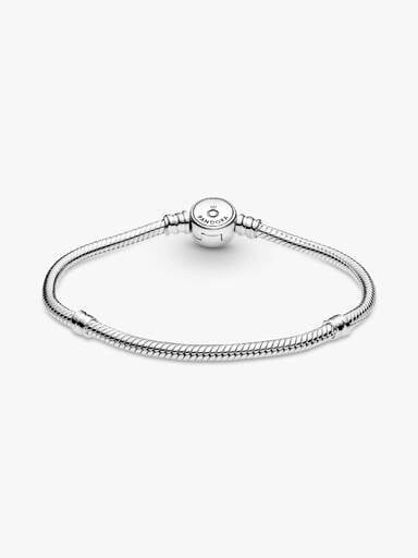 Bracelet Maille Serpent Fermoir Disque Bleu Scintillant