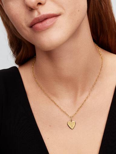 Médaillon Cœur Gravable Doré