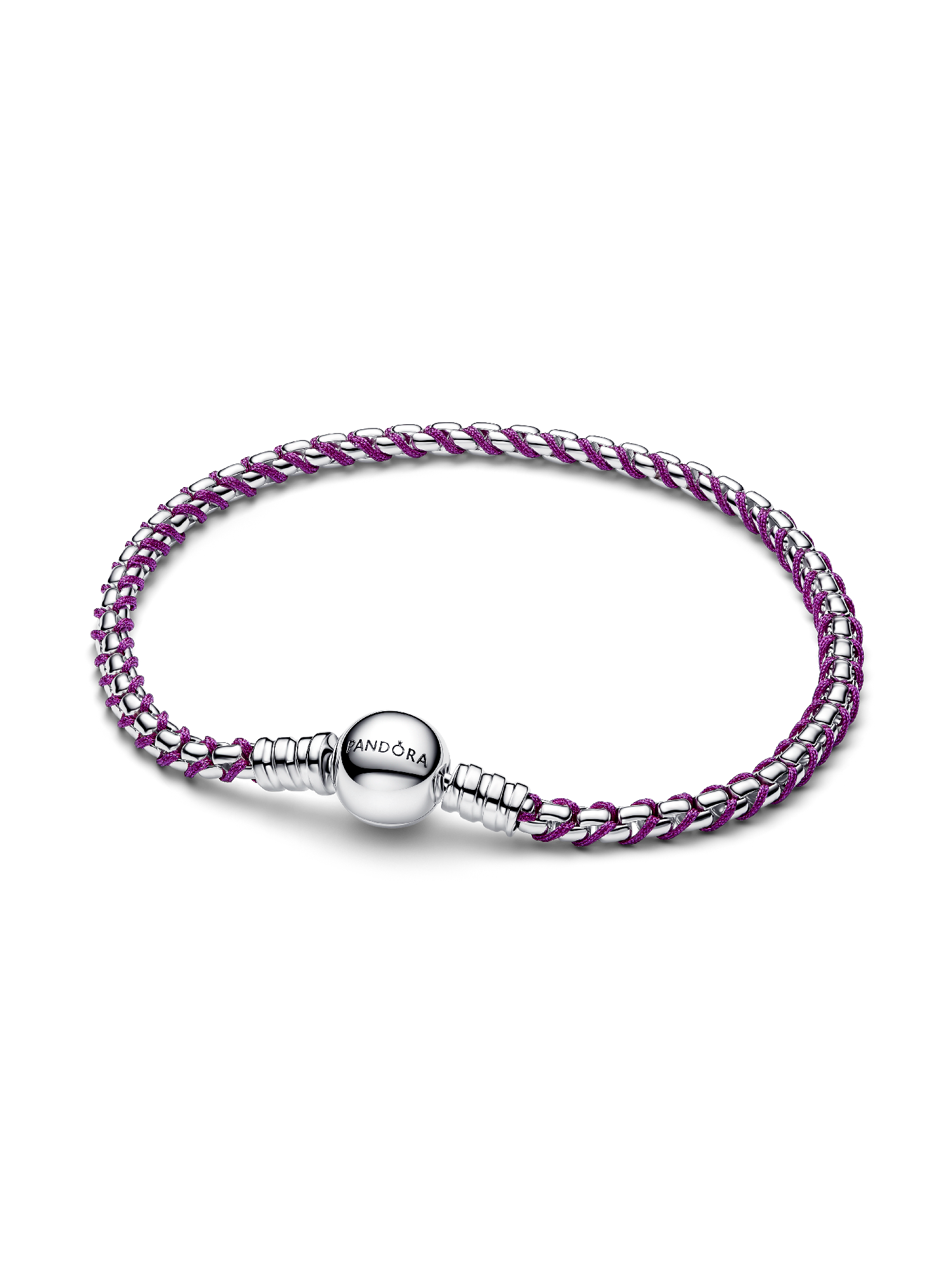 Bracelet Maille Vénitienne et Cordon Violet