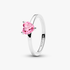 Bague Solitaire Cœur Rose Scintillant Bague Solitaire Cœur Rose Scintillant