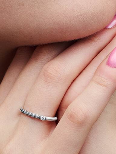 Bague Double Pavée & Blanche