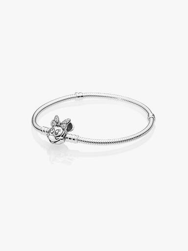 Bracelet Maille Serpent Fermoir Disney Pandora Moments Pavé Minnie