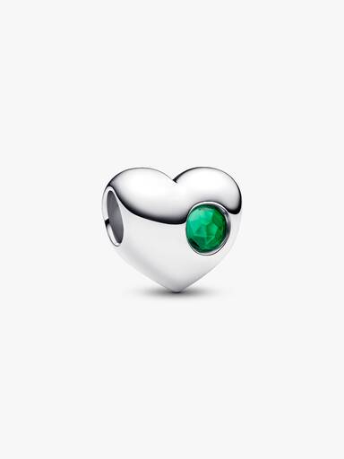 Charm Cœur Pierre Verte Gravable