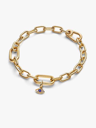 Mini Charm Pendant Œil Porte-Bonheur Bleu Doré