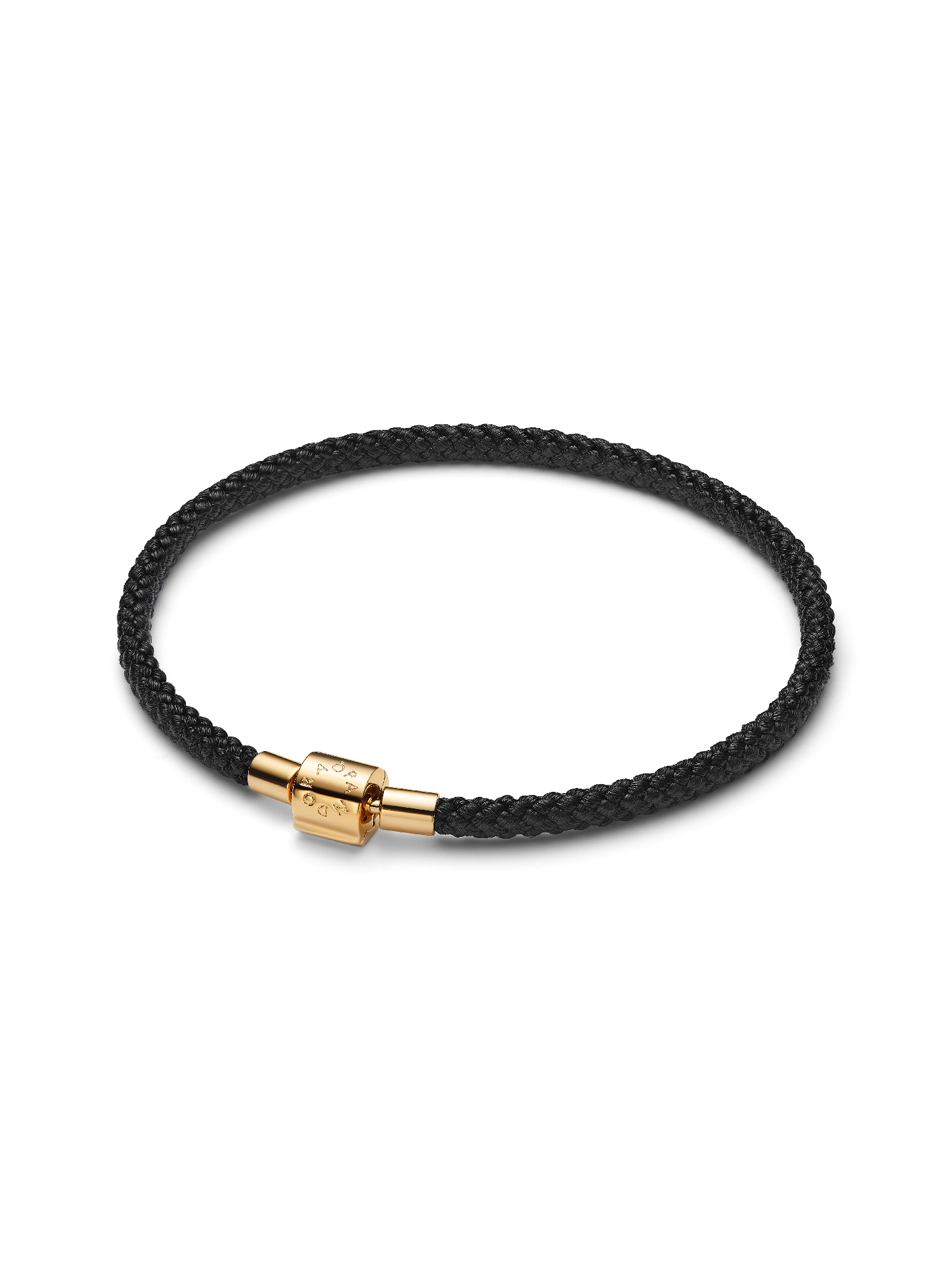Bracelet Cordon Noir Brillant Doré