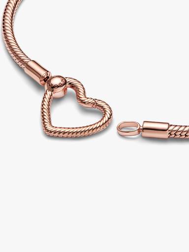 Bracelet Maille Serpent Fermoir Cœur Pandora Moments