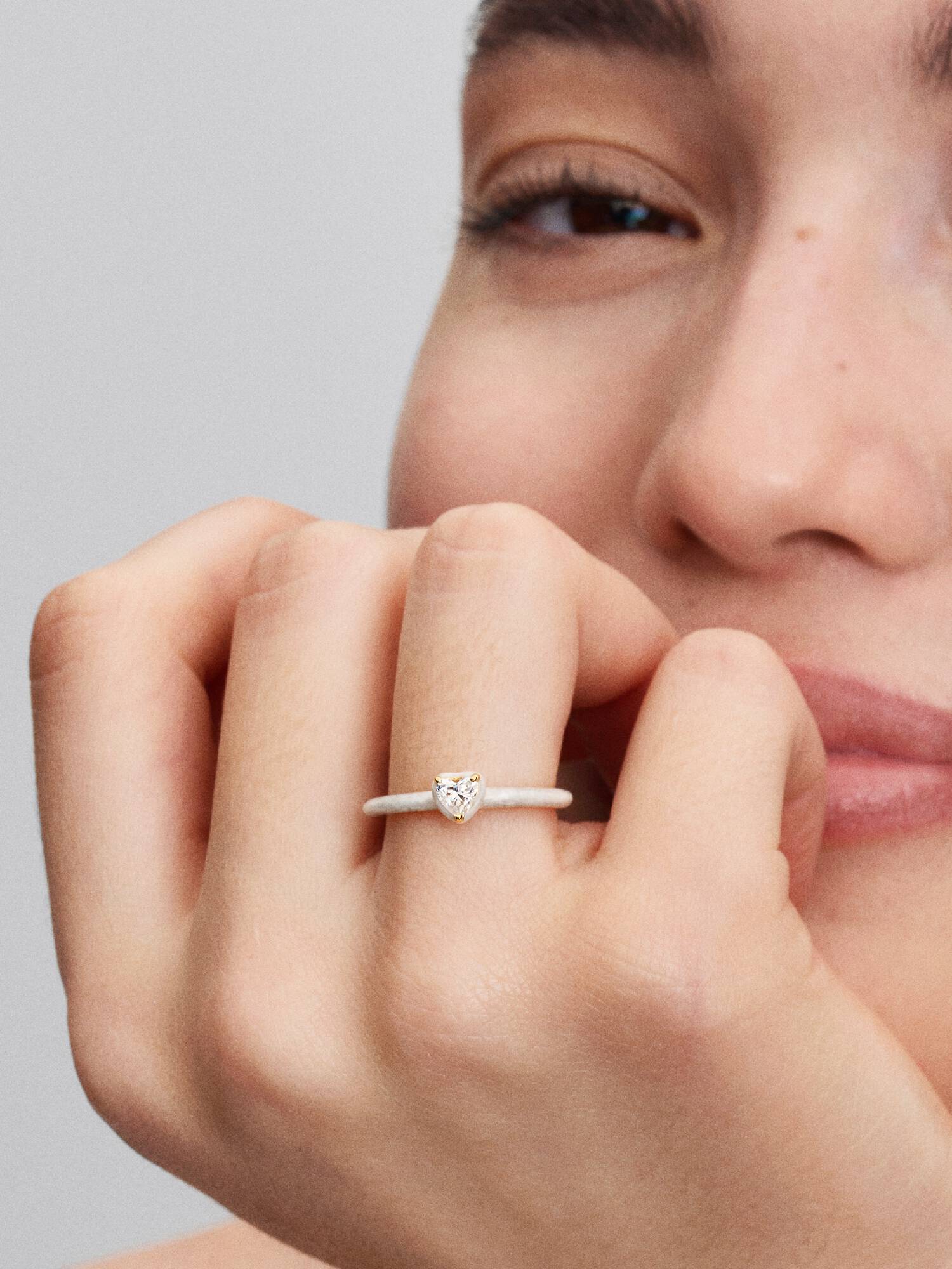 Bague Cœur Chakra Blanc