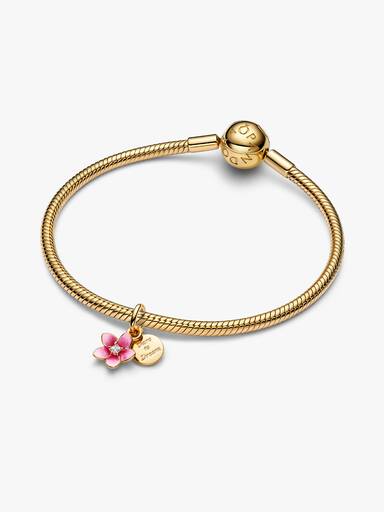 Charm Pendant Disney Vaiana Fleur de Plumeria Doré