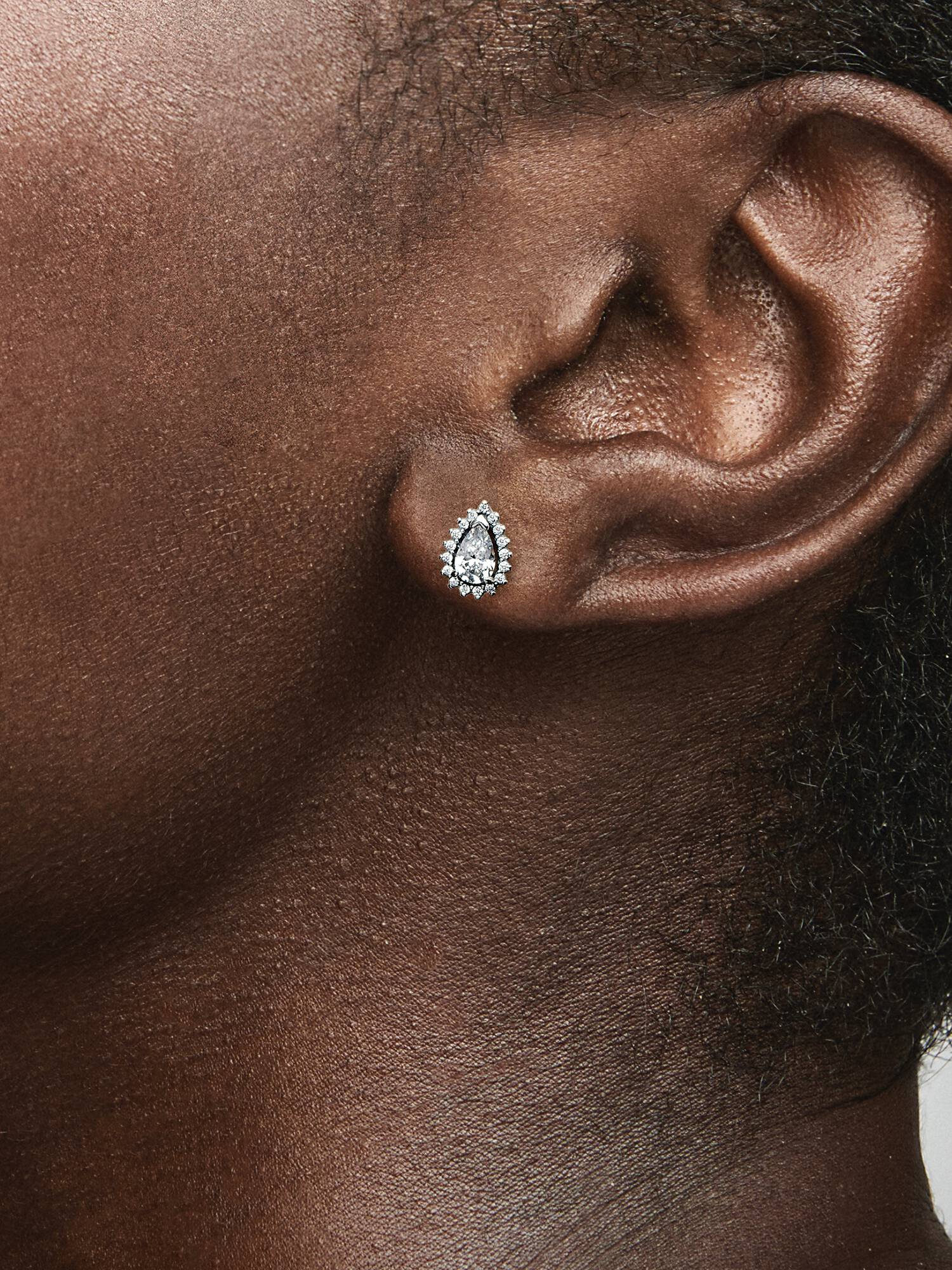 Clous d’Oreilles Halo Poires Scintillantes