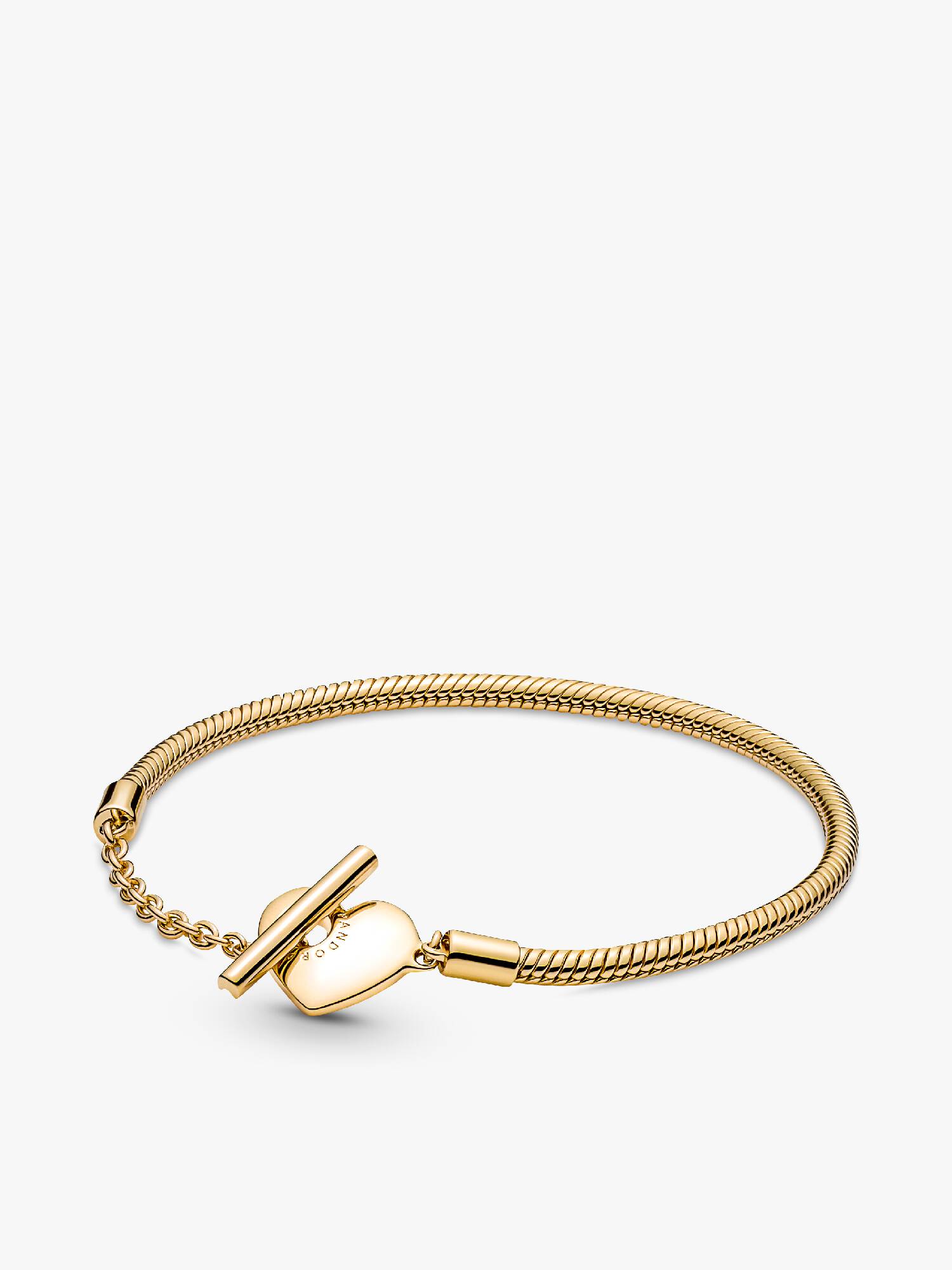 Bracelet Maille Serpent Barre en T Cœur