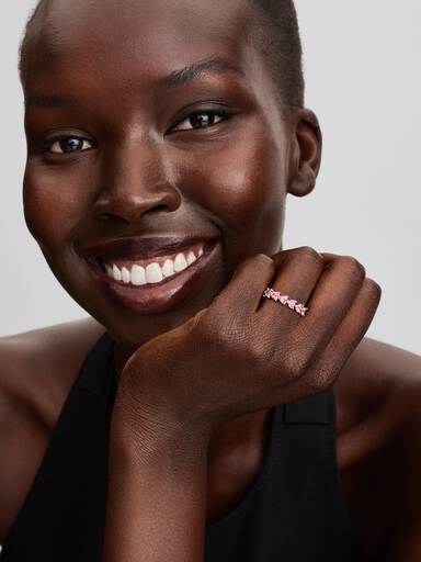 Bague Couronne de Cœurs Roses