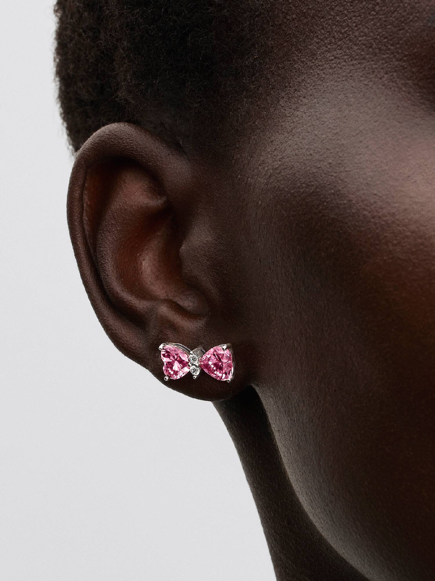 Clous d'Oreilles Nœuds Rose