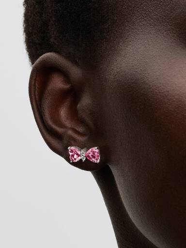 Clous d'Oreilles Nœuds Rose