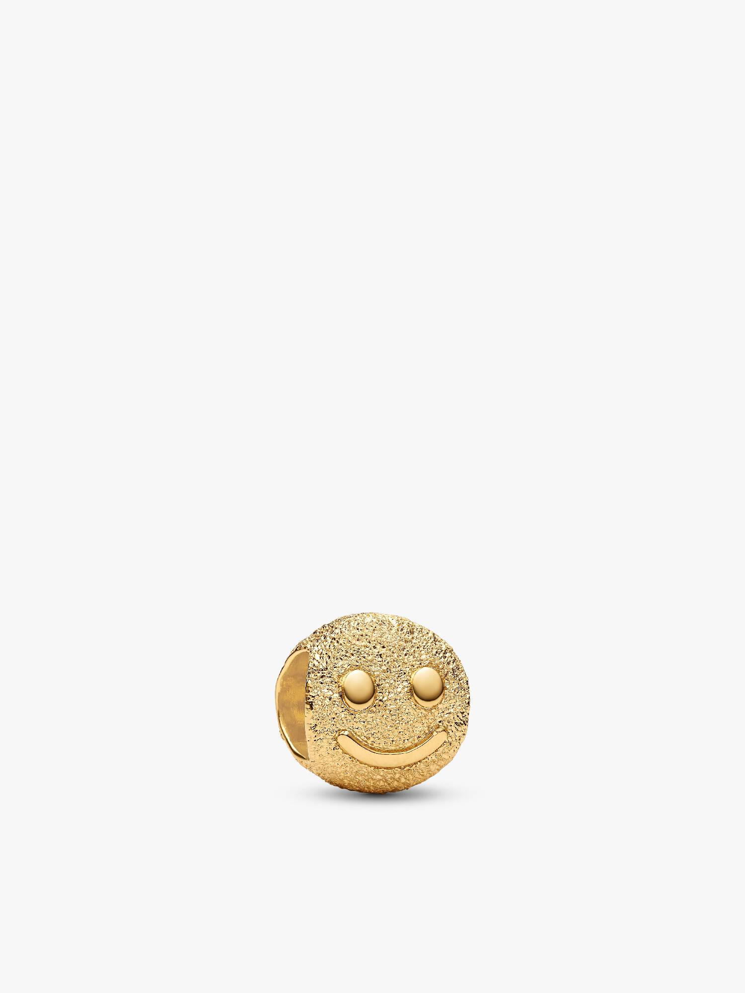 Mini Charm Visage Souriant Texturé Doré