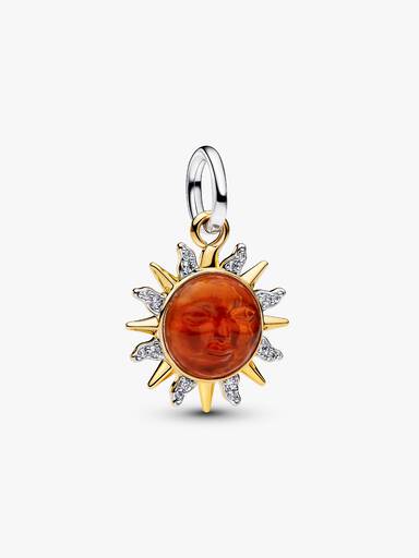 Charm Pendant Soleil et Tourbillons Bimatière