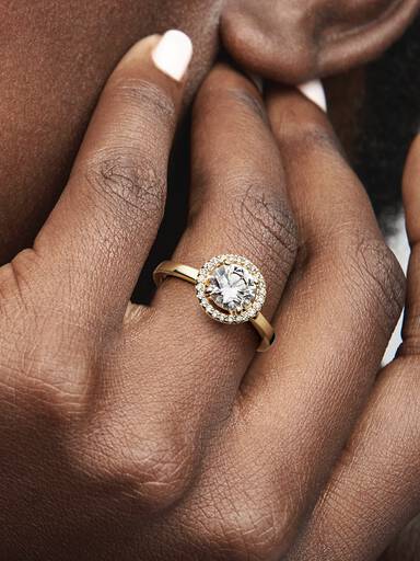 Bague Halo Rond Scintillant