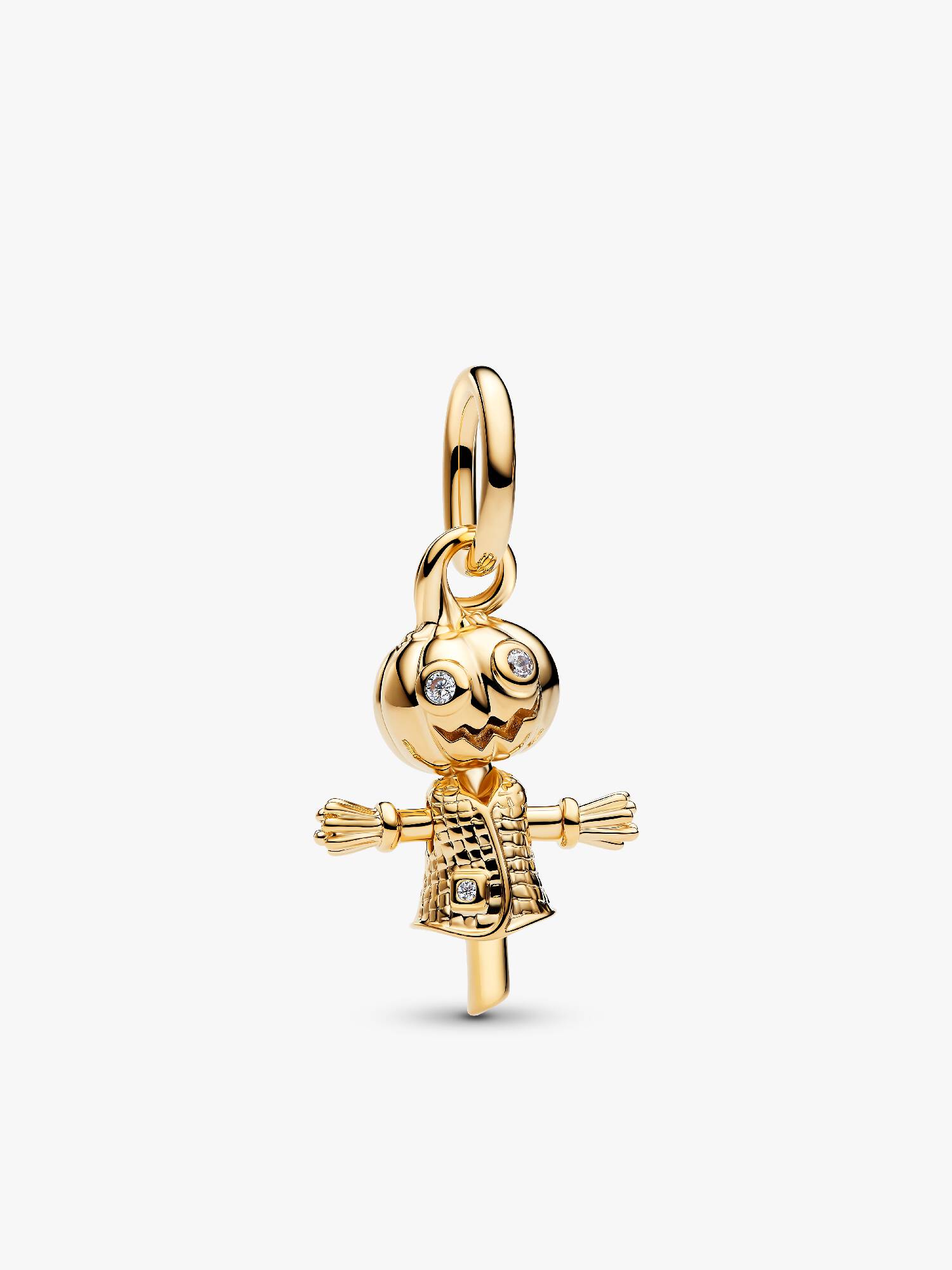 Charm Pendant Épouvantail Citrouille Doré