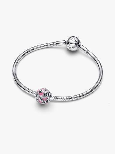 Charm Maman Cœurs Ajourés Roses