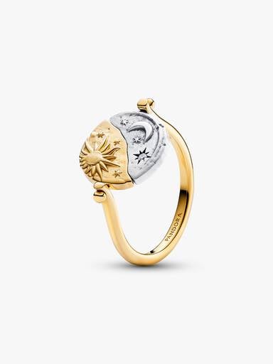 Bague Médaillon Réversible Soleil et Lune