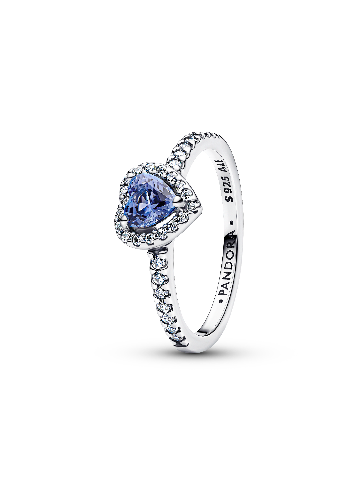 Bague Cœur Surélevé Bleuet Scintillant