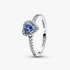 Bague Cœur Surélevé Bleuet Scintillant Bague Cœur Surélevé Bleuet Scintillant