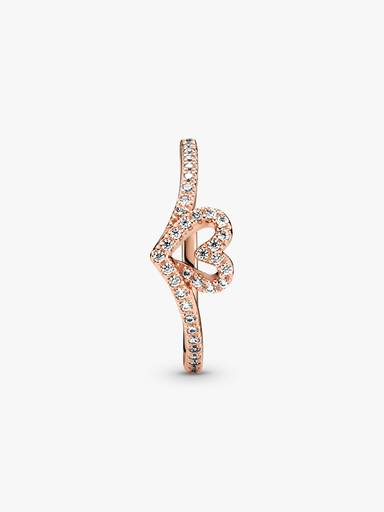 Bague Cœur Chevron Scintillante
