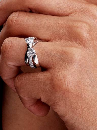 Bague Croisée Nœud Scintillant