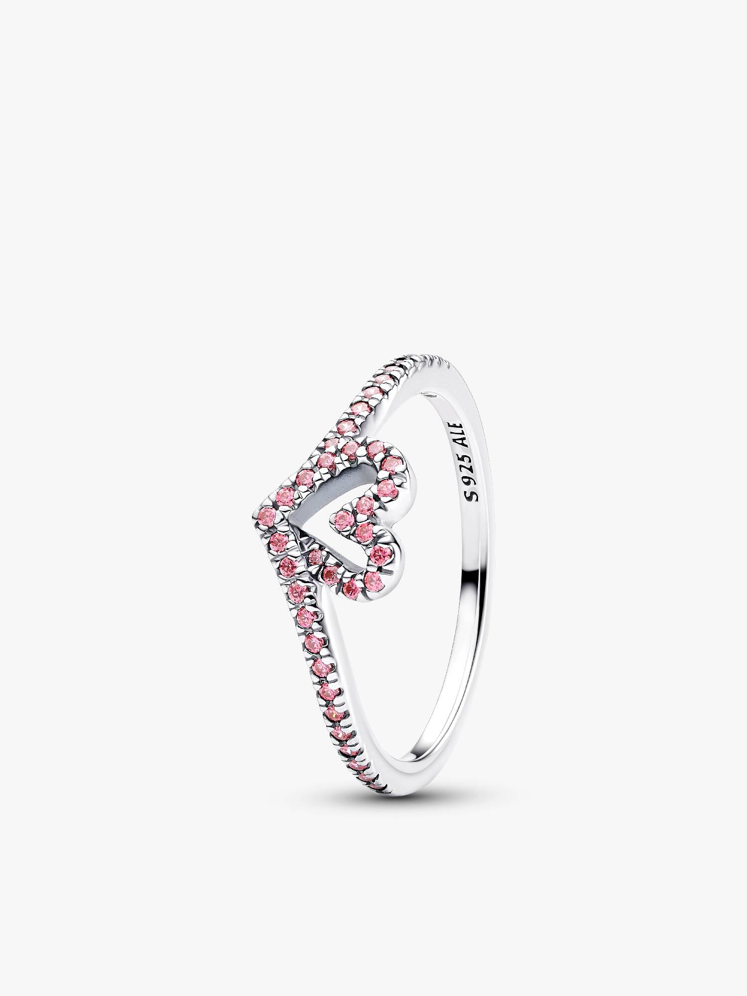 Bague Cœur Rose Chevron Scintillante