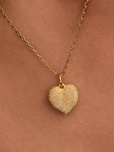Charm Pendant Cœur Bombé Texturé