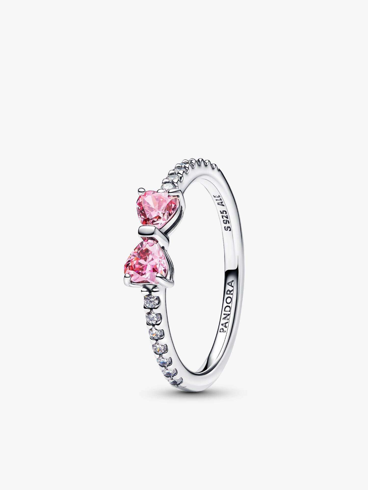 Bague Nœud Rose Scintillant