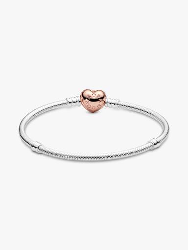 Bracelet Maille Serpent Fermoir Cœur Pavé