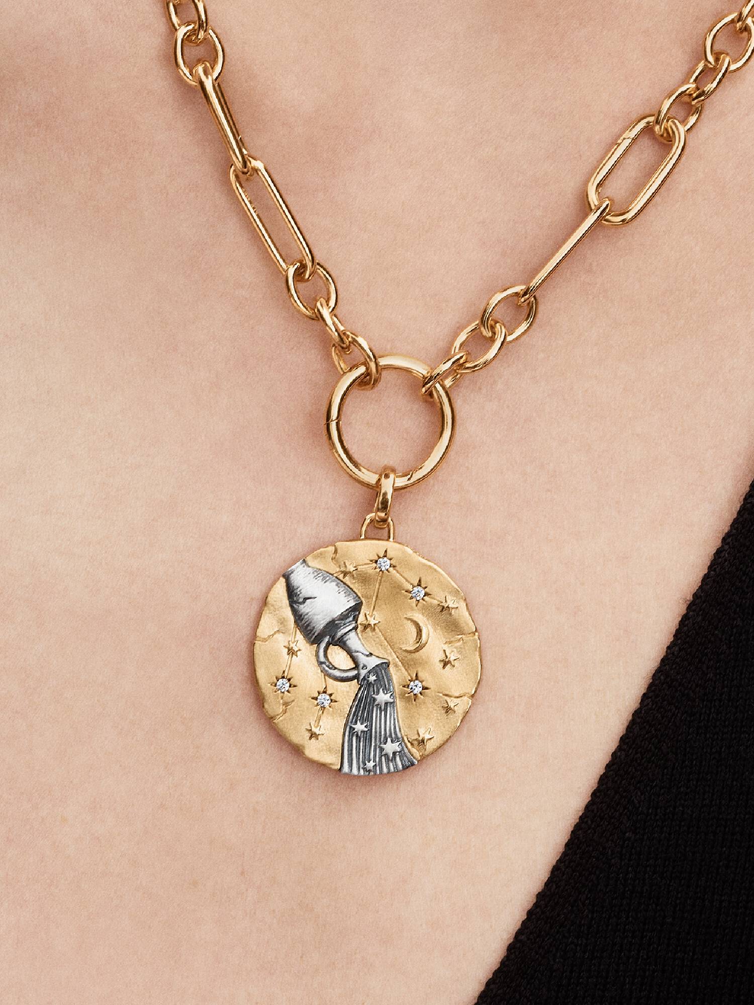 Charm Médaillon XL Signe du Verseau