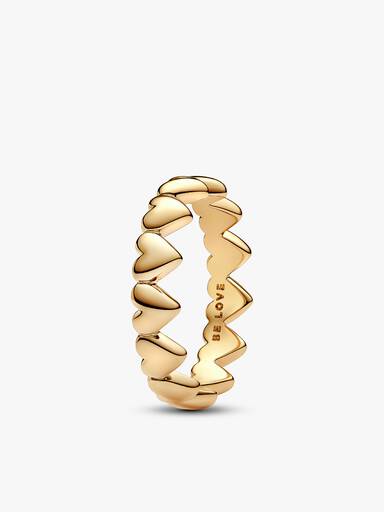 Ensemble de Bagues Farandole de Cœurs Argent Massif & Métal doré à l'Or 14 carats
