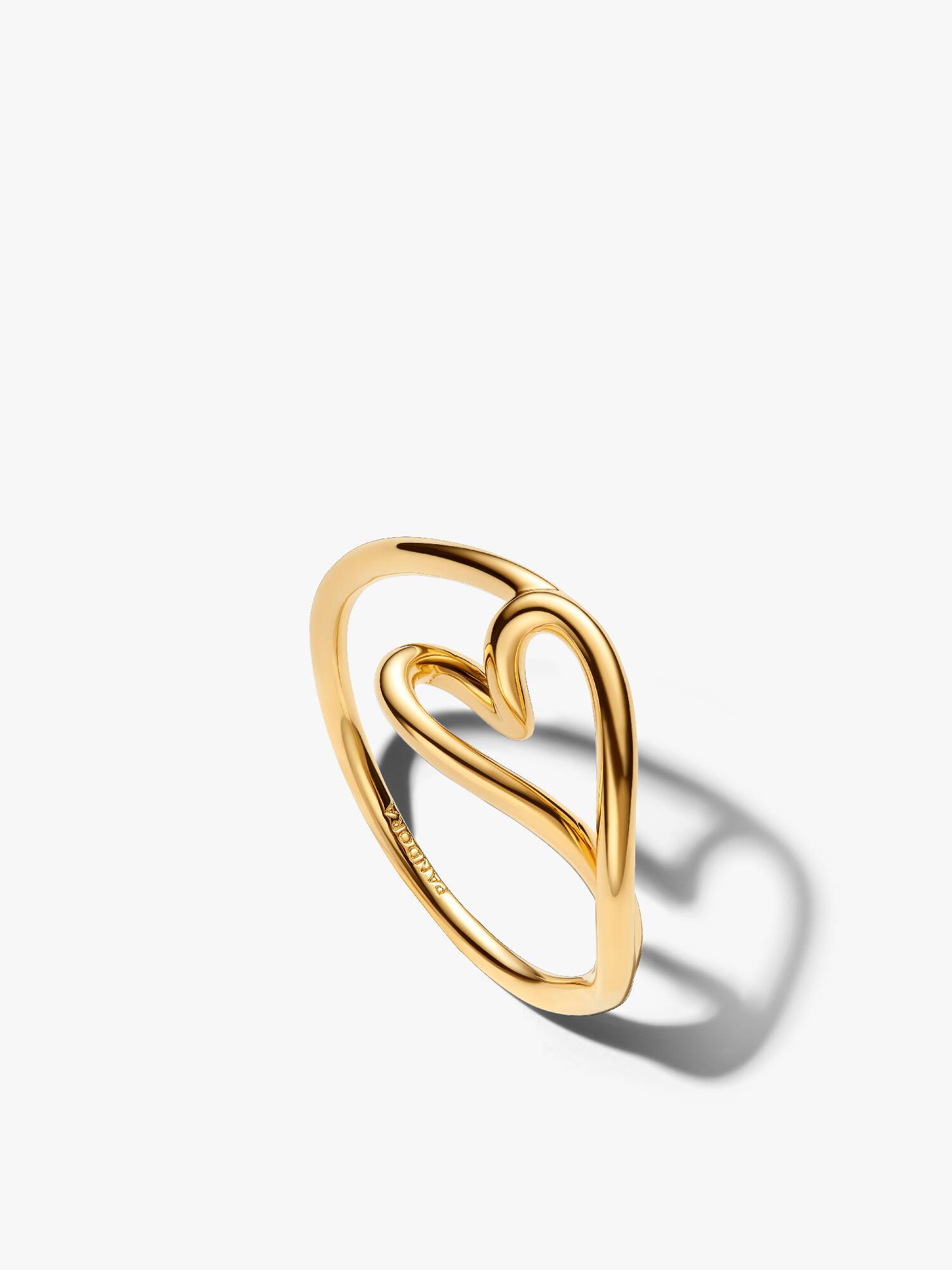 Bague Cœur Organique Dorée petit modèle