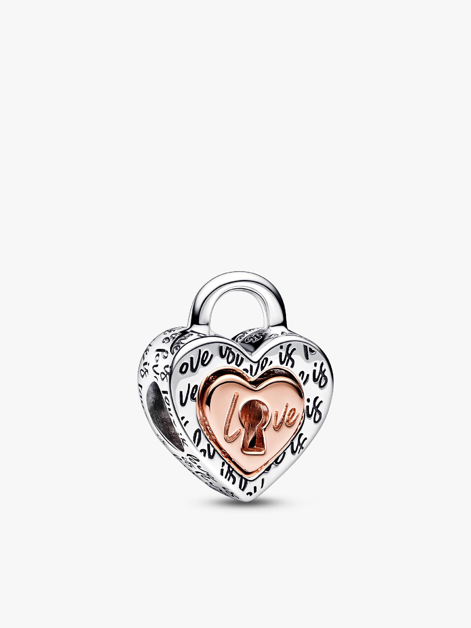 Charm Cœur Séparable Cadenas Bicolore