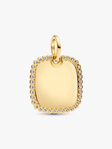 Médaillon Carré Gravable Doré