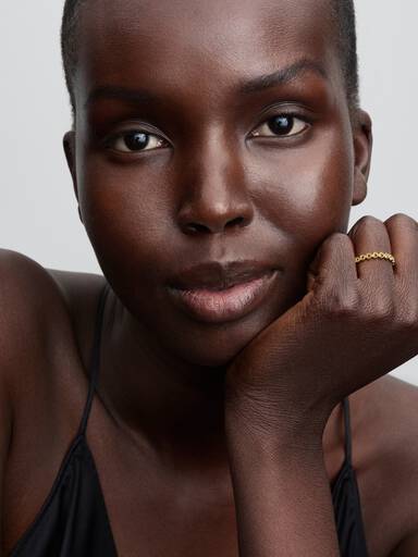 Bague Couronne de Cœurs Dorée